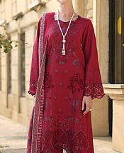 Rang Rasiya Vivid Burgundy Karandi Suit- Pakistani Winter Dress