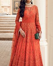 Vermilion Red Net Suit- Pakistani Designer Chiffon Suit