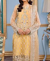 Light Golden Net Suit- Pakistani Designer Chiffon Suit