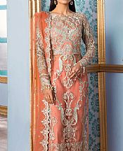 Peach Net Suit- Pakistani Designer Chiffon Suit