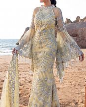 Light Golden Net Suit- Pakistani Chiffon Dress