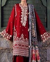 Republic Scarlet Khaddar Suit- Pakistani Winter Dress
