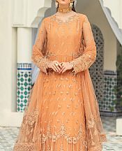 Safety Orange Net Suit- Pakistani Designer Chiffon Suit