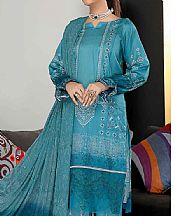Turquoise Lawn Suit- Pakistani Designer Lawn Dress