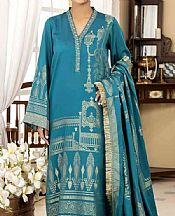 Electric Blue Lawn Suit- Pakistani Designer Lawn Dress