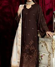 Redwood Brown Leather Suit- Pakistani Winter Dress