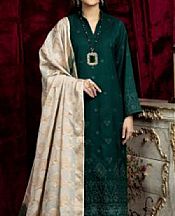 Brunswick Green Leather Suit- Pakistani Winter Dress