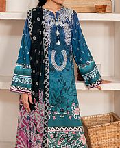 Roheenaz Blue/Turquoise Cambric Suit- Pakistani Winter Clothing