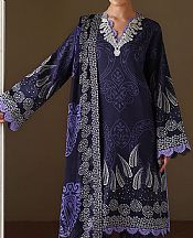 Navy Blue Lawn Suit