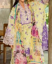 Roheenaz Light Yellow Lawn Suit- Pakistani Designer Lawn Suits