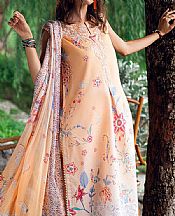 Roheenaz Light Peach Lawn Suit- Pakistani Designer Lawn Suits