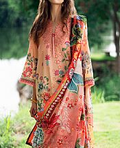 Roheenaz Peach Lawn Suit- Pakistani Lawn Dress