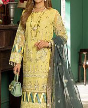 Rungrez Lime Green Organza Suit- Pakistani Chiffon Dress