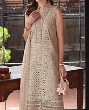 Saadia Asad Beige Lawn Suit- Pakistani Lawn Dress