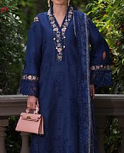Saadia Asad Royal Blue Lawn Suit- Pakistani Designer Lawn Suits