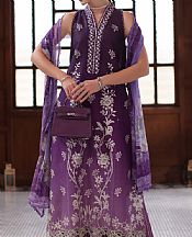 Saadia Asad Purple Lawn Suit- Pakistani Lawn Dress
