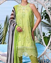 Saadia Asad Parrot Green Lawn Suit- Pakistani Lawn Dress