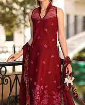 Saadia Asad Wine Red Lawn Suit- Pakistani Lawn Dress