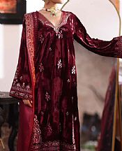 Saadia Asad Burgundy Velvet Suit- Pakistani Winter Clothing