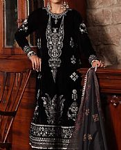 Saadia Asad Black Velvet Suit- Pakistani Winter Dress