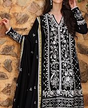 Saadia Asad Black/White Linen Suit- Pakistani Winter Dress
