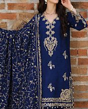 Saadia Asad Blue Zodiac Linen Suit- Pakistani Winter Clothing
