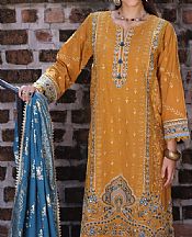 Saadia Asad Brownish Orange Khaddar Suit- Pakistani Winter Clothing