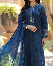 Saadia Asad Blue Lawn Suit- Pakistani Designer Lawn Suits
