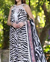 Saadia Asad White/Black Lawn Suit- Pakistani Designer Lawn Suits