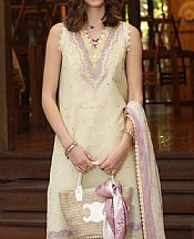 Saadia Asad Cream Lawn Suit- Pakistani Designer Lawn Suits
