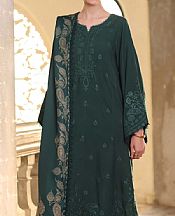 Saadia Asad Green Linen Suit- Pakistani Winter Dress