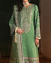Saad Shaikh Light Green Organza Suit- Pakistani Chiffon Dress