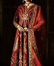 Saad Shaikh Maroon Raw Silk Suit- Pakistani Chiffon Dress