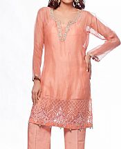 Sadia Aamir Peachy- Pakistani Chiffon Dress