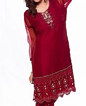 Sadia Aamir Crimson- Pakistani Designer Chiffon Suit