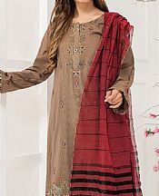 Sadia Aamir Red Ochre- Pakistani Chiffon Dress