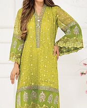 Sadia Aamir Chartreuse- Pakistani Designer Chiffon Suit