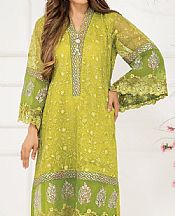 Sadia Aamir Chartreuse- Pakistani Chiffon Dress