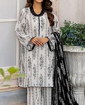 Safwa Grey/Black Lawn Suit- Pakistani Designer Lawn Suits