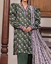 Safwa Green Lawn Suit- Pakistani Designer Lawn Suits