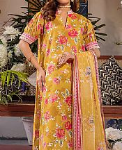 Safwa Mustard Lawn Suit- Pakistani Designer Lawn Suits