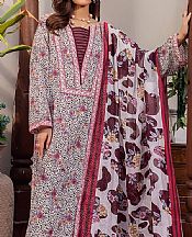 Safwa Off White/Wine Berry Lawn Suit- Pakistani Lawn Dress