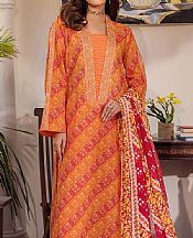 Safwa Orange Lawn Suit- Pakistani Lawn Dress