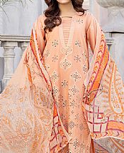Safwa Peach Lawn Suit- Pakistani Designer Lawn Suits