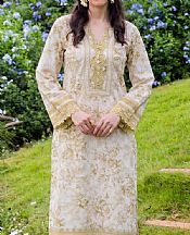Safwa Off White Lawn Suit (2 pcs)- Pakistani Designer Lawn Suits