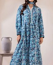 Safwa Turquoise/Blue Lawn Suit (2 pcs)- Pakistani Designer Lawn Suits