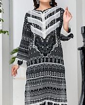 Safwa Black/Off White Lawn Kurti- Pakistani Designer Lawn Suits