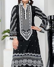 Safwa Black/Off White Lawn Kurti- Pakistani Designer Lawn Suits