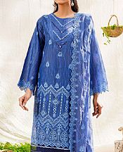 Safwa Blue Lawn Suit- Pakistani Designer Lawn Suits