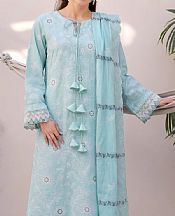 Safwa Pale Aqua Dobby Suit- Pakistani Lawn Dress